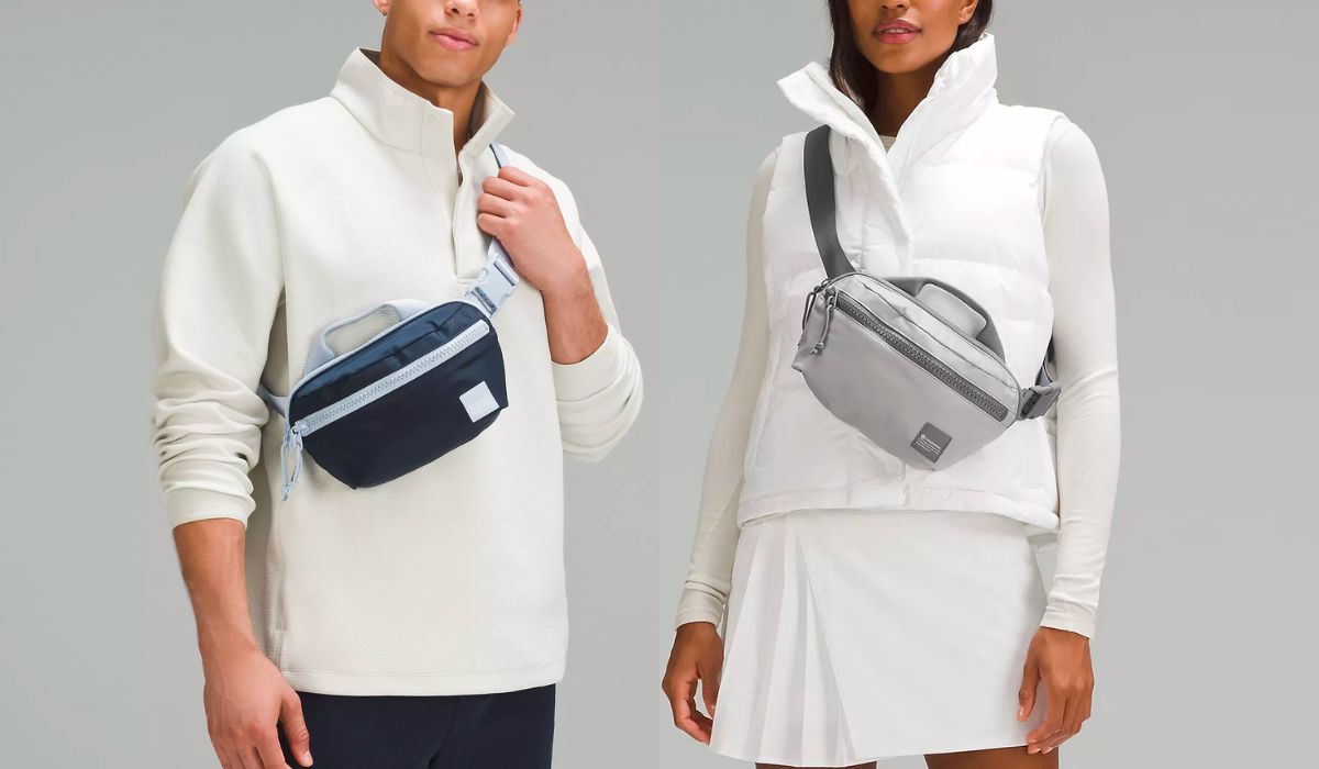 2 models wearing the lululemon All Day Essentials Belt Bag 2.5L