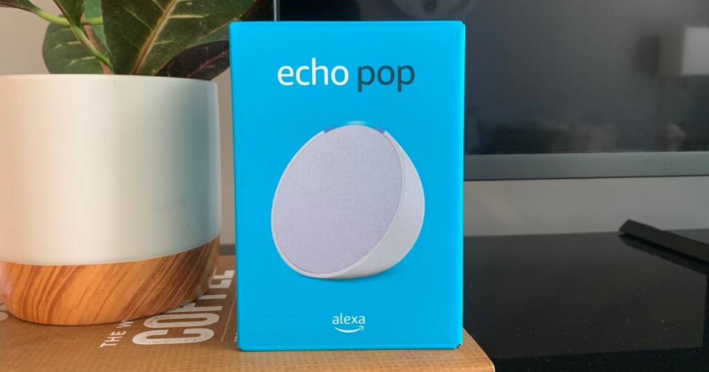 amazon echo pop speaker in box