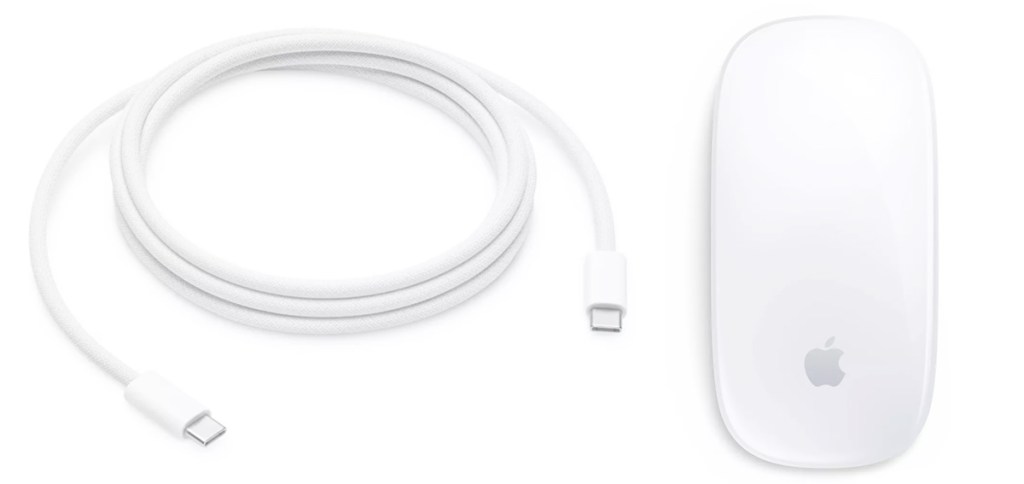 apple charging cord and magic mouse