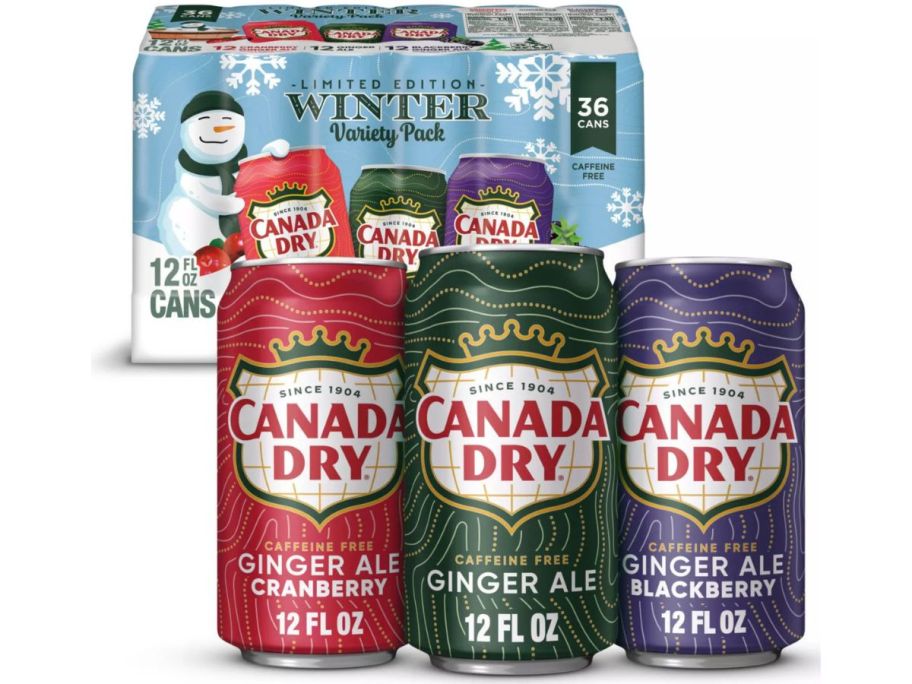 Canada Dry Ginger Ale 36-Count Winter Variety Pack 