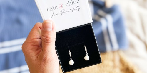 Cate & Chloe Pearl Drop Earrings w/ Gift Box Only $18 Shipped