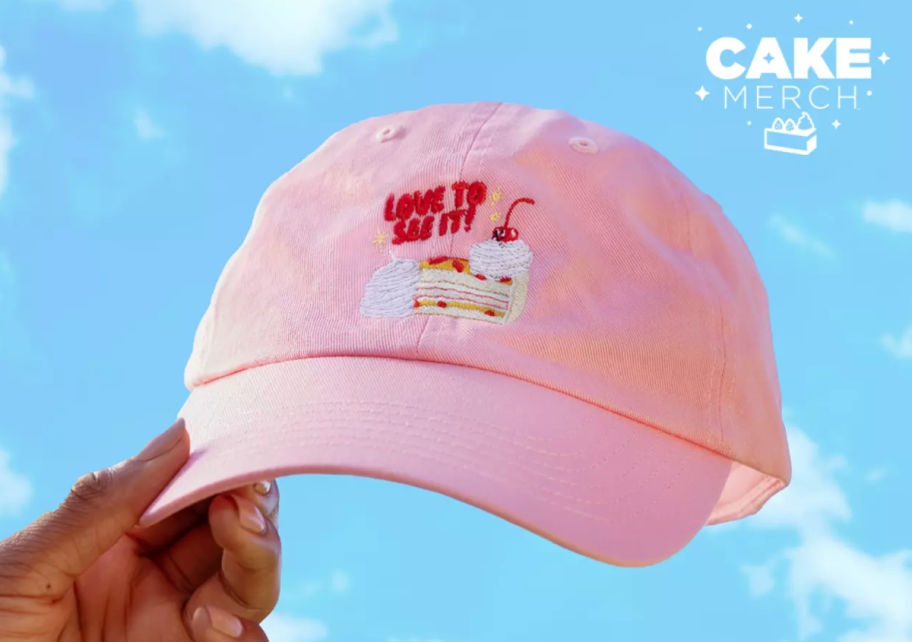 A hat from the Cheesecake Factory Cake Merch collection