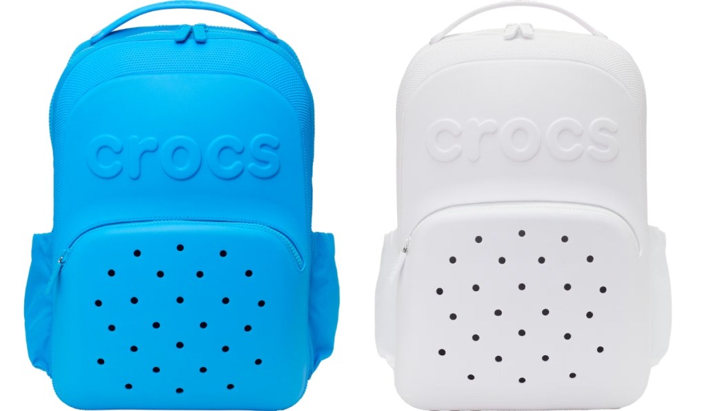 Crocs Classic Backpack in blue and white