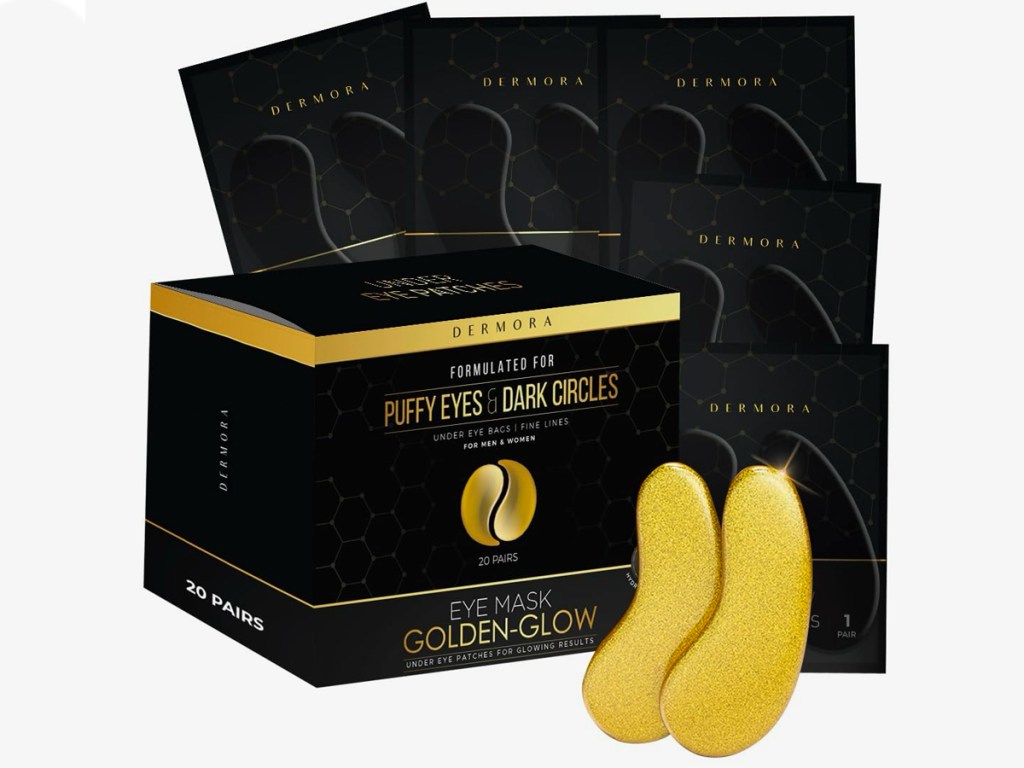 Dermora Golden Glow Under Eye Patches Box w 20 Pairs