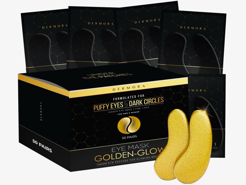 Dermora Golden Glow Under Eye Patches Box w 50 Pairs