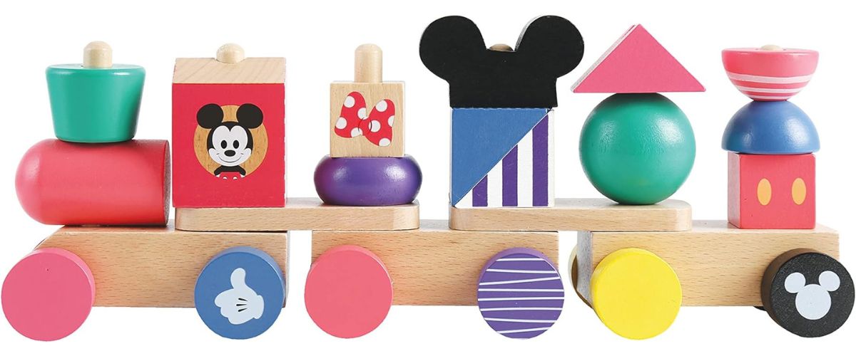 Disney Wooden Toys Mickey Mouse Stacking Train Set