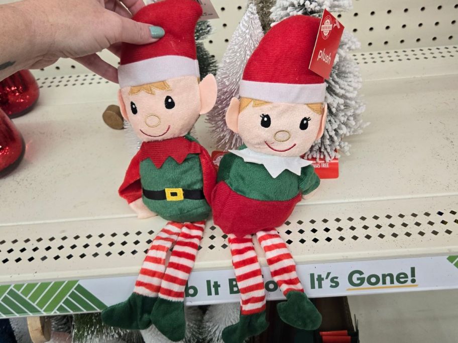 Two Plush Elves from Dollar Tree