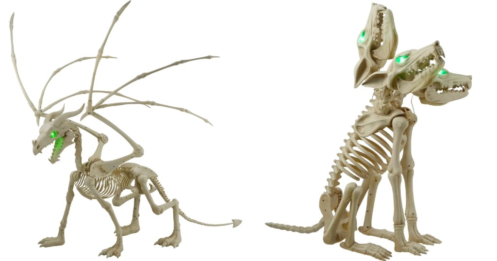 way to celebrate dragon and wolf skeleton decorations