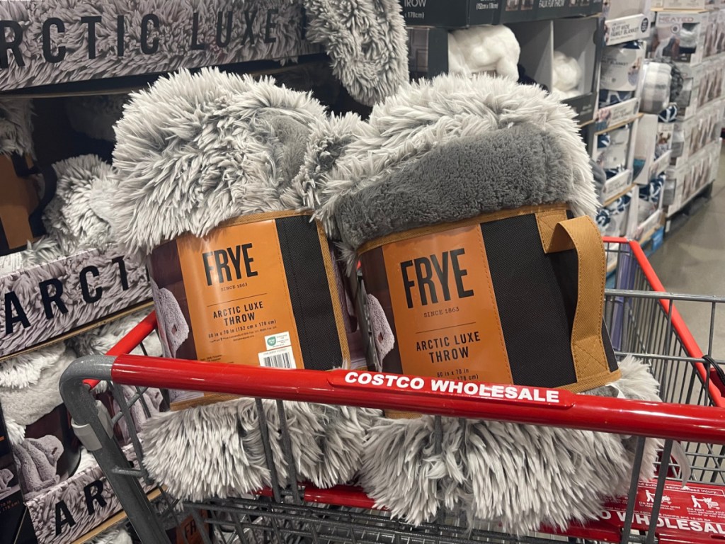 FRYE Arctic Luxe Faux Fur Throw in the Costco cart