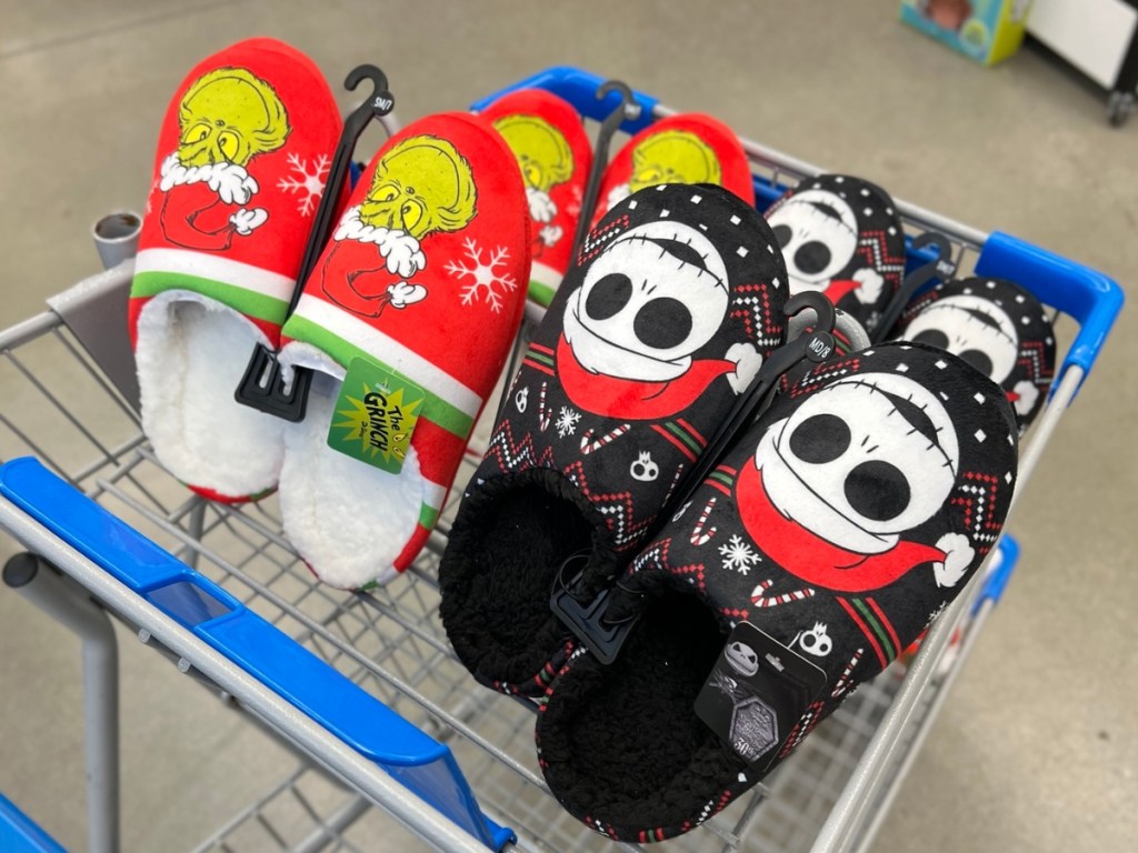 women's the nightmare before christmas and the grinch slippers at five below