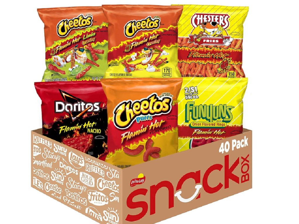 Frito-Lay snack box with Cheetos Doritos, and funyuns