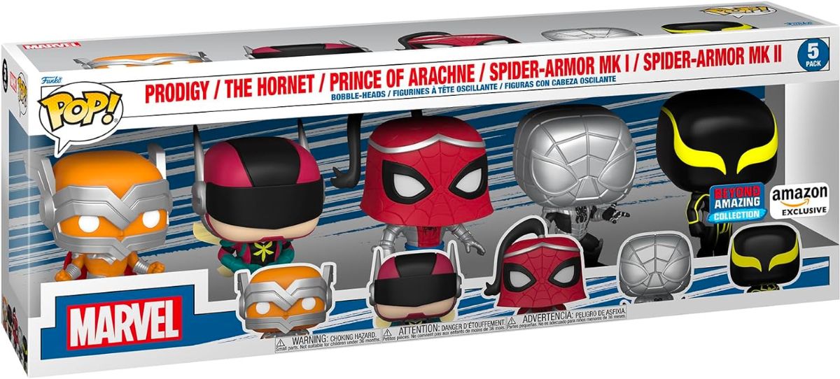 Funko Pop! Marvel- Spider-Man- Beyond Amazing 5 Pack, Amazon Exclusive stock image