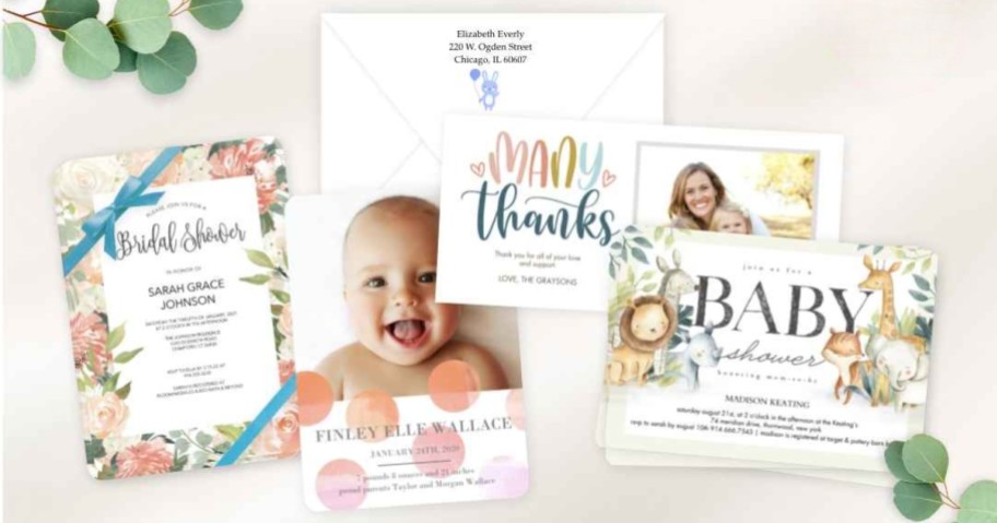 baby shower and thank you photo cards