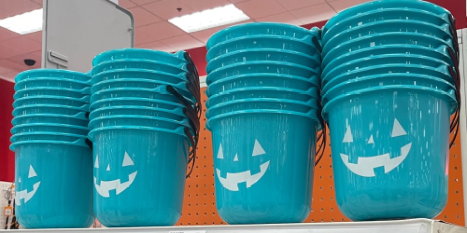 Grab These $1 Target Pumpkin Buckets for Halloween Fun!