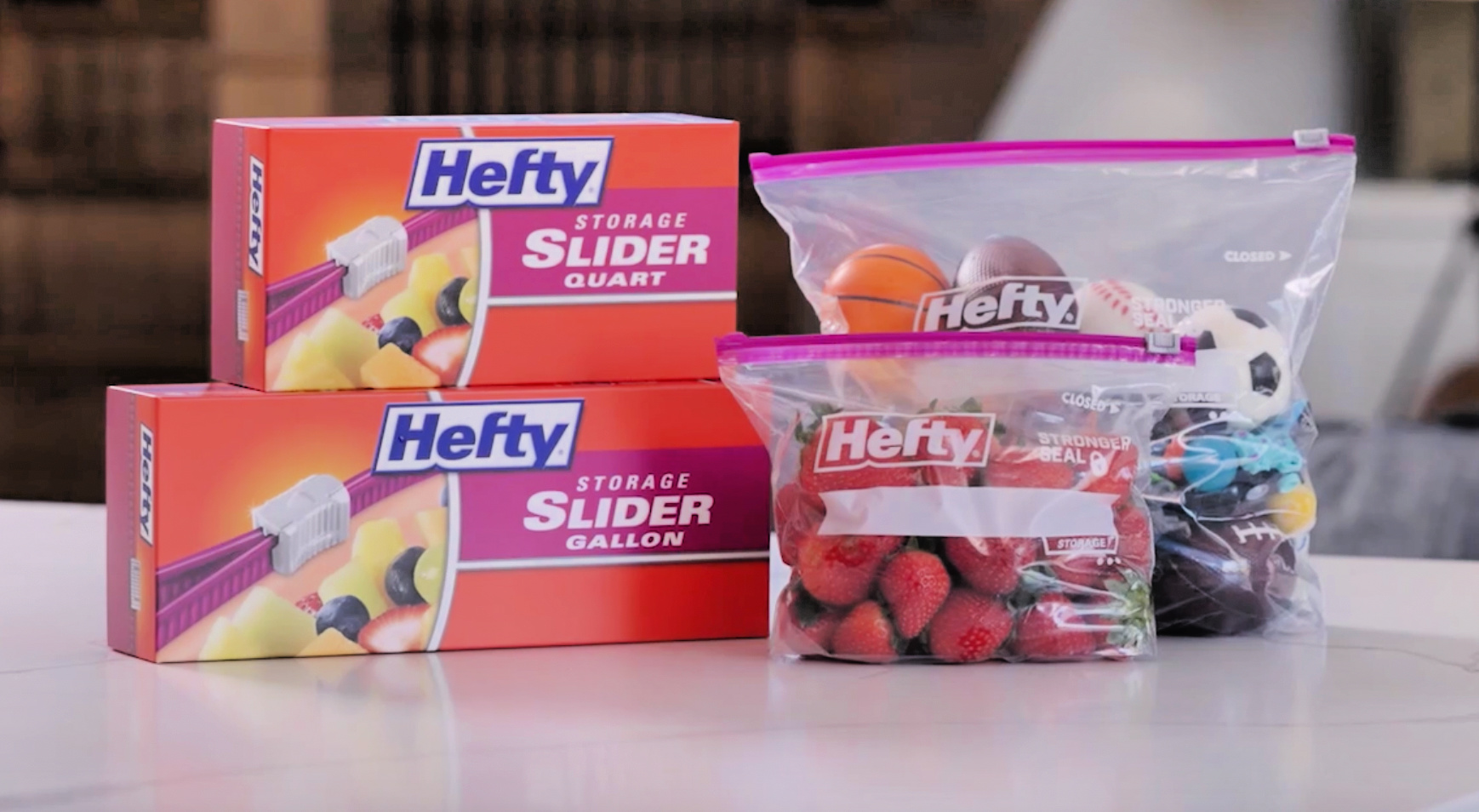Hefty Slider Jumbo Storage Bags, 2.5 Gallon Size, 12 Count Only