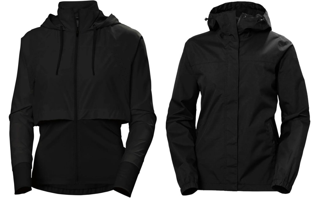 two black windbreaker jackets