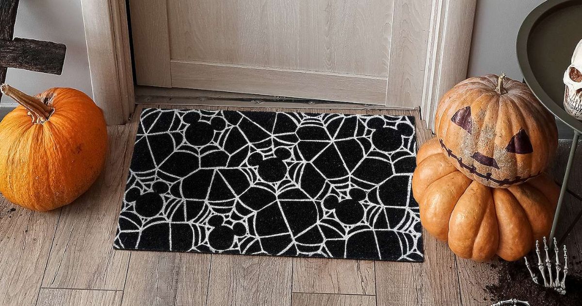 Disney's Mickey Mouse Halloween Web Slip-Resistant Doormat 