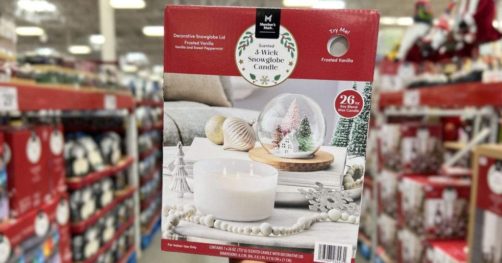 Snowglobe Topper Holiday Candle at Sam's Club