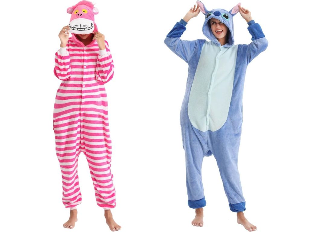 Cheshire Cat and Stitch Adult Onesie Costume Pajama