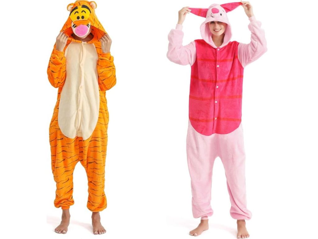 Tigger and Piglet Adult Onesie Costume Pajama