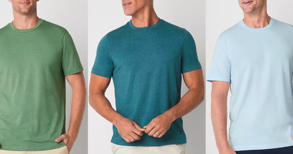 3 men wearing St John's Bay T-Shirts from JCpenney
