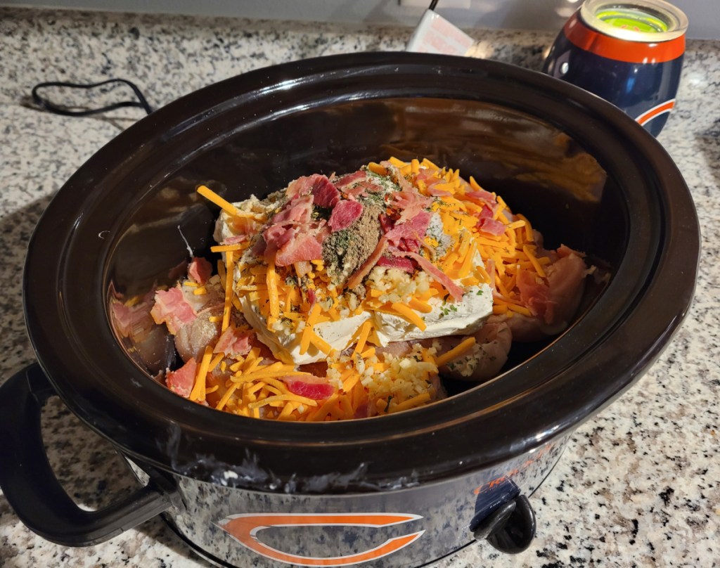 Keto crack chicken in a crock pot makes for an easy slow cooker weeknight meal