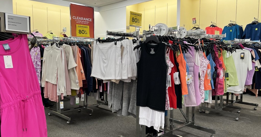 racks of womens tops on clearance at kohl's