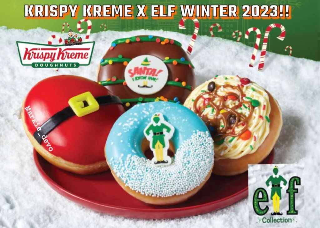 image of new Krispy Kreme Doughnuts X Elf 2023