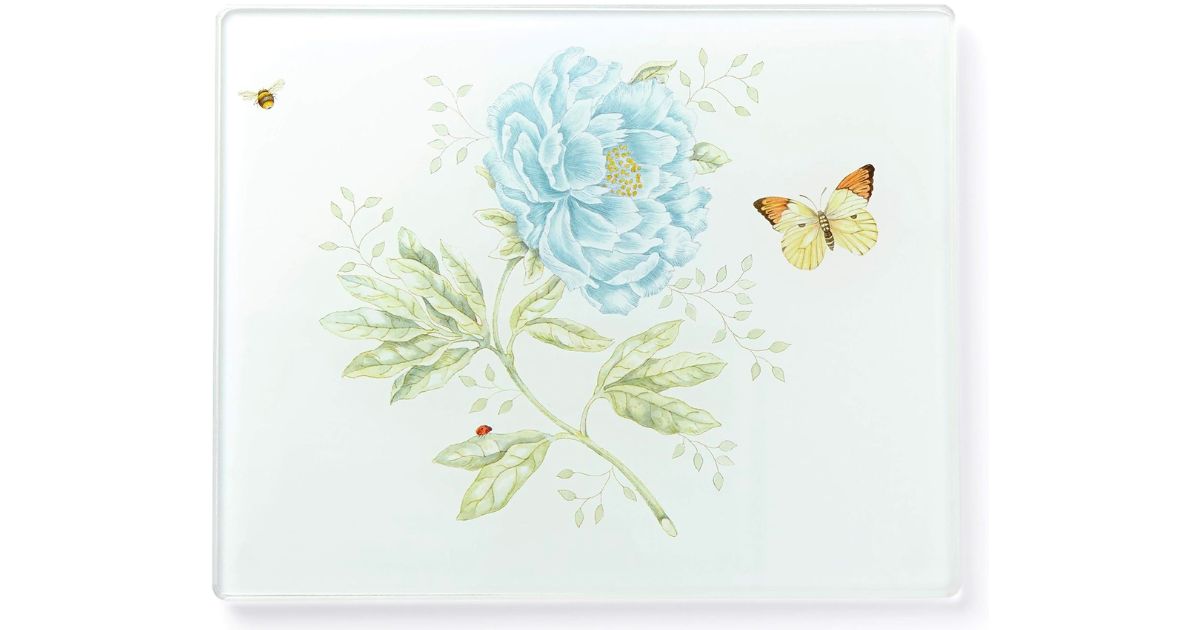 Lenox Butterfly Meadow small Glass Cutting Board stock image