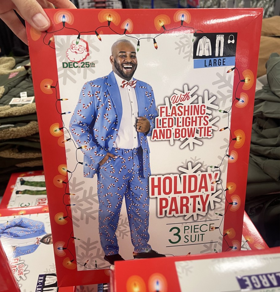 blue light up christmas suit