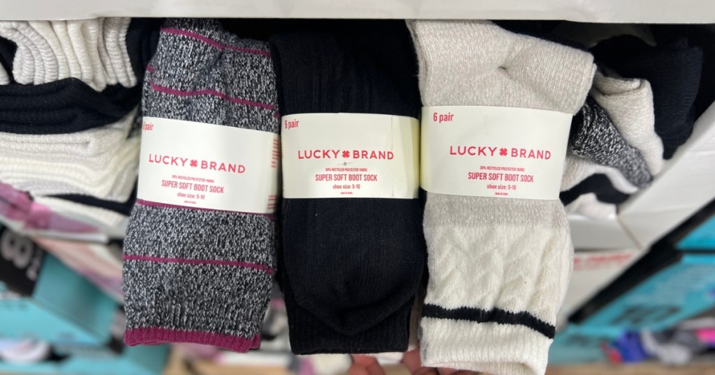 Lucky Brand Ladies Boot Socks 6-Pack