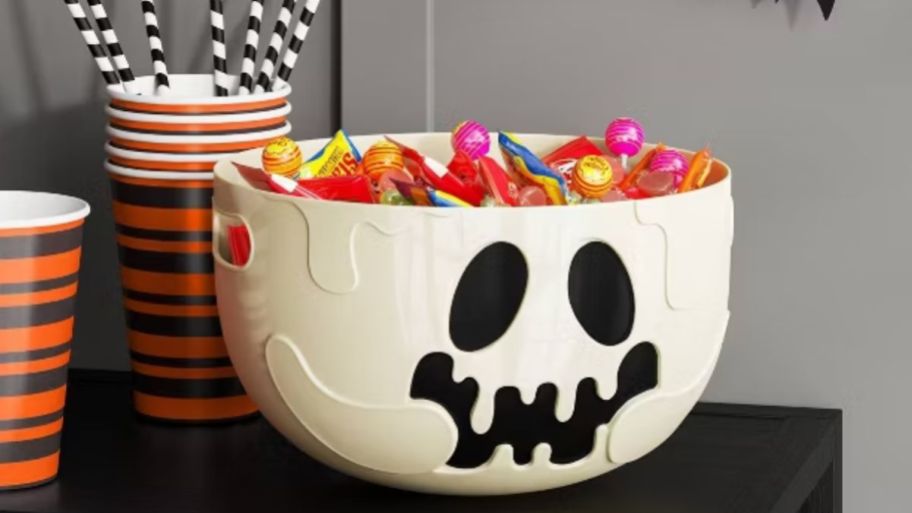 Mummy Candy Bowl on top of the table with candy inside