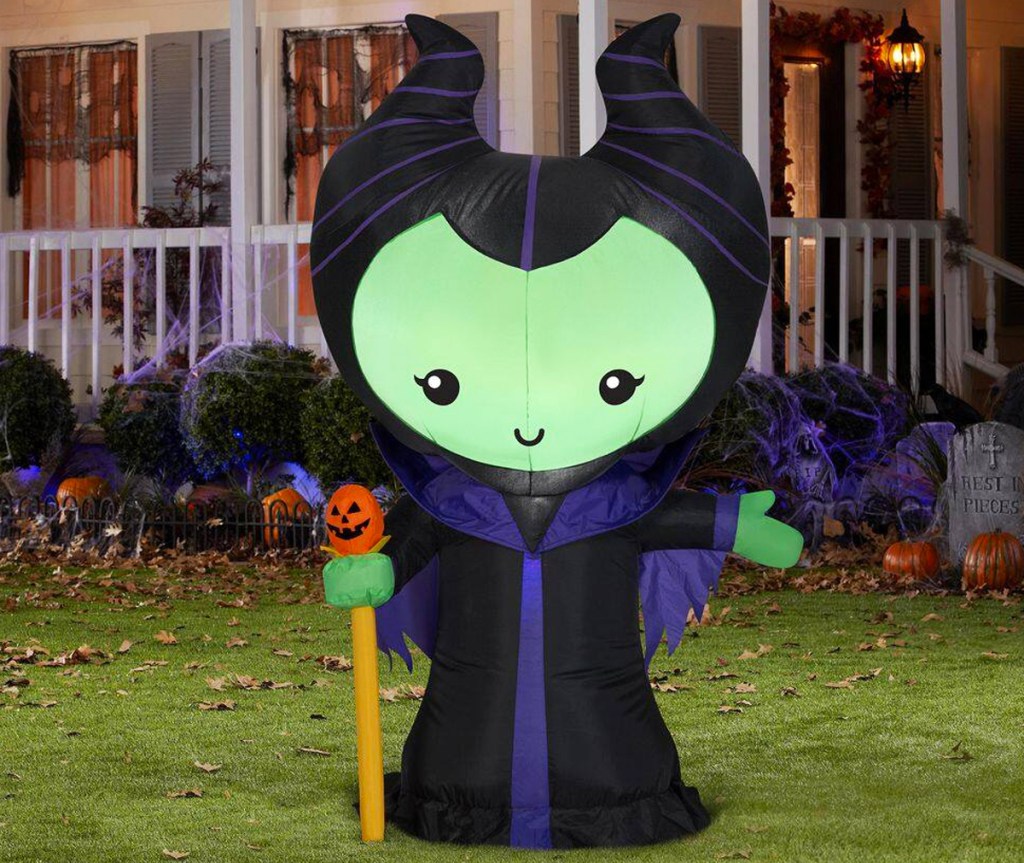 inflatable Maleficent in front yard