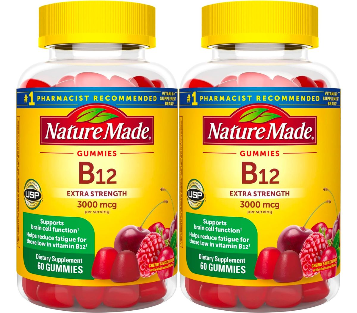 Nature Made Extra Strength Vitamin B12 Gummies 3000mcg per serving stock images 