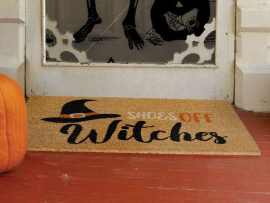 RugSmith Shoes Off Witches 18" x 30" Doormat at doorstep