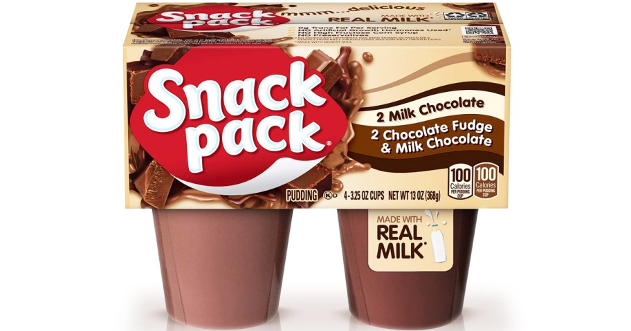 4-count set of Snack Pack Puddings in 2 chocolate flavors