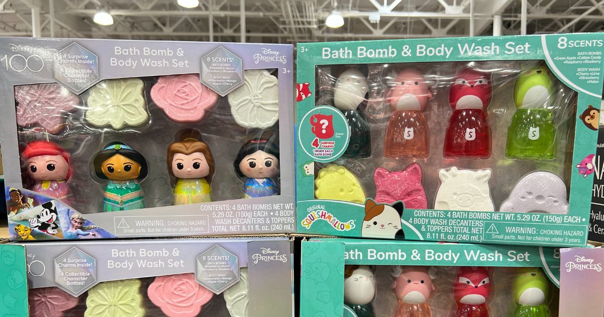 Squishmallows and disney bath bomb sets at costco