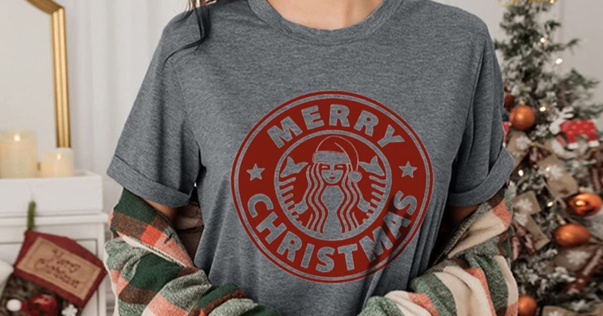 Starbucks-Inspired Women’s Christmas Tee JUST $9.99 on Amazon