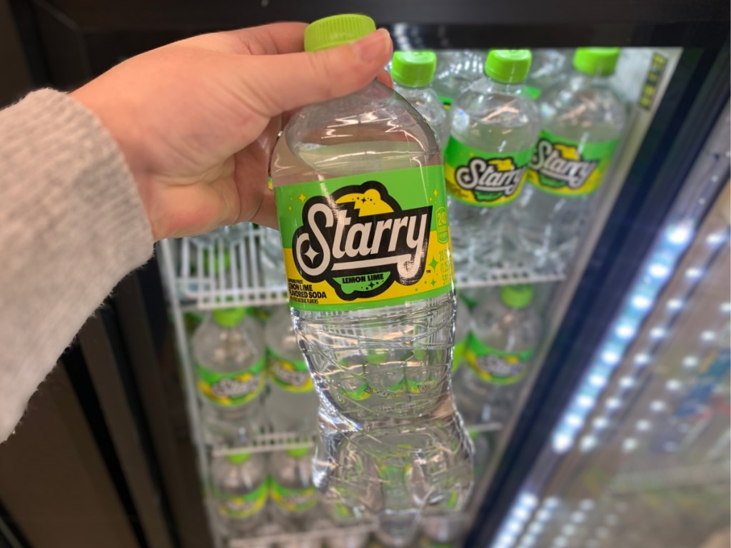 bottle of starry soda in store