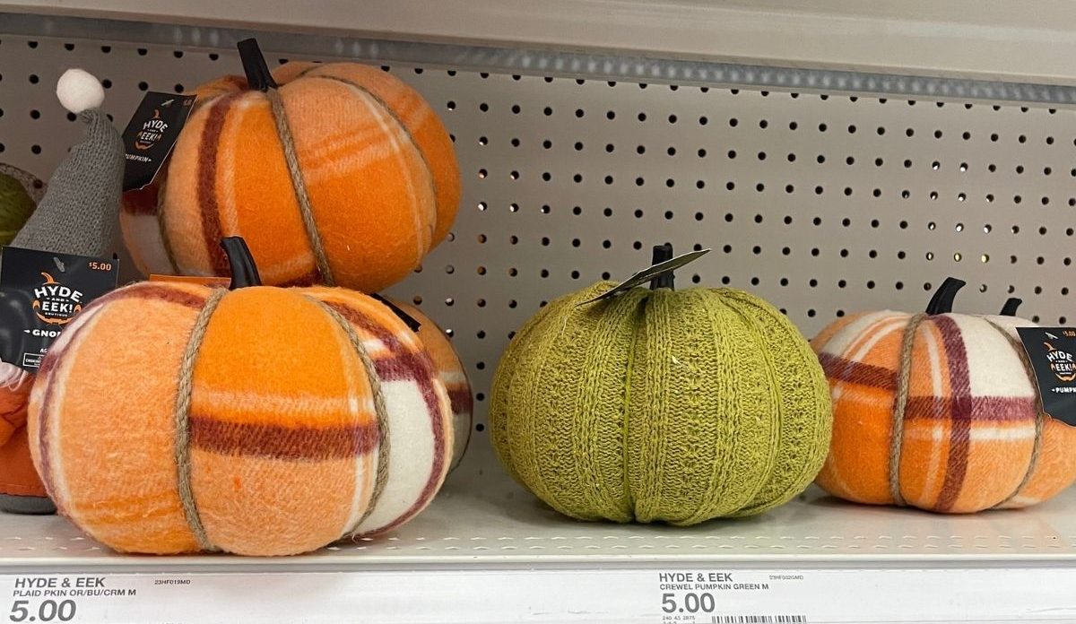 Decorative Pumpkins on the shelf at Target