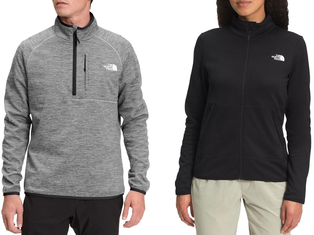 stock images of a man and a woman wearing The North Face Canyonland Pullovers