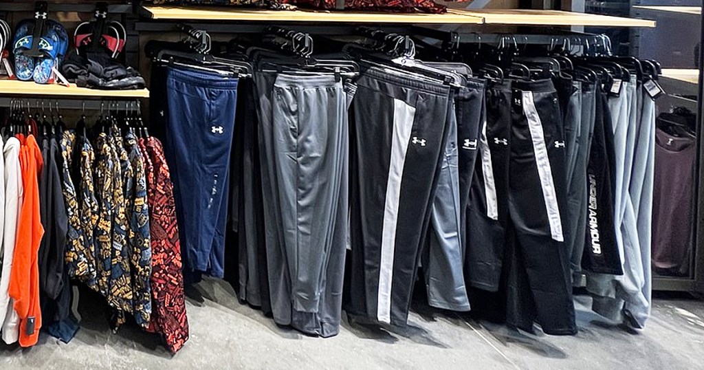 display of boys sweatpants in store