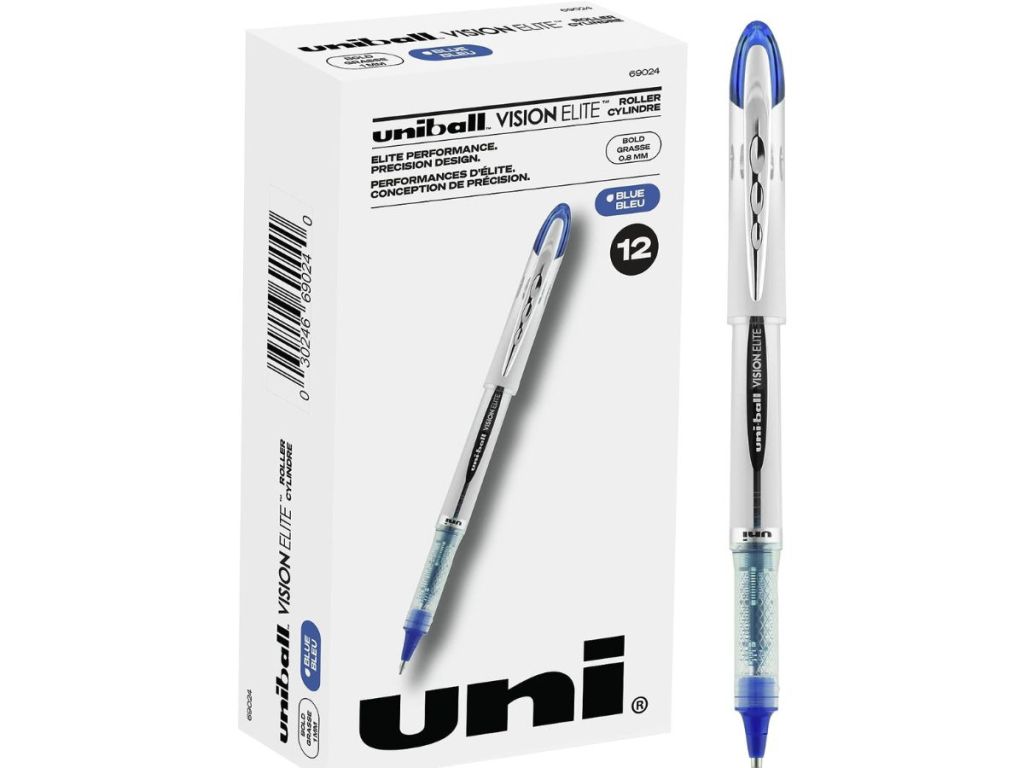 Uniball Vision Elite Rollerball Pens 12-Count box