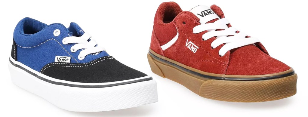 blue/black and red vans boys sneakers