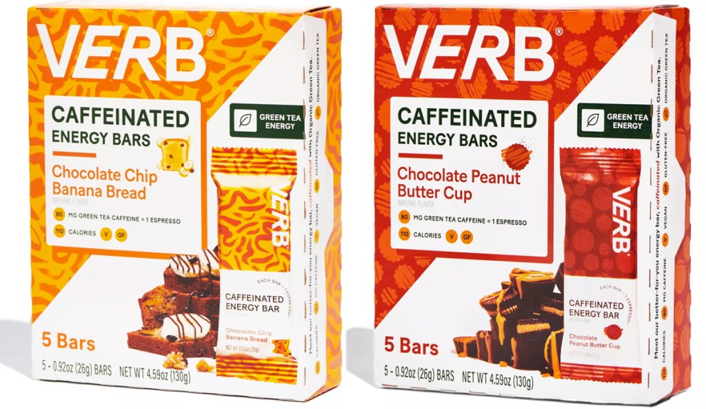 two boxes of Verb Caffeinated Energy Bars