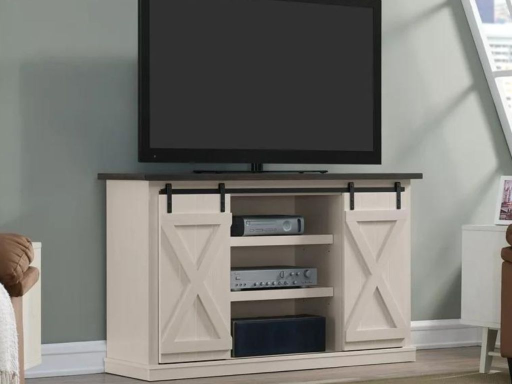 A farmhouse TV stand from Walmart