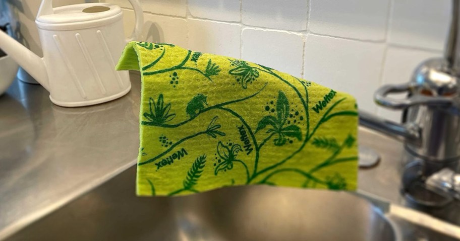 Wettex Swedish Dishcloths on a kitchen faucet