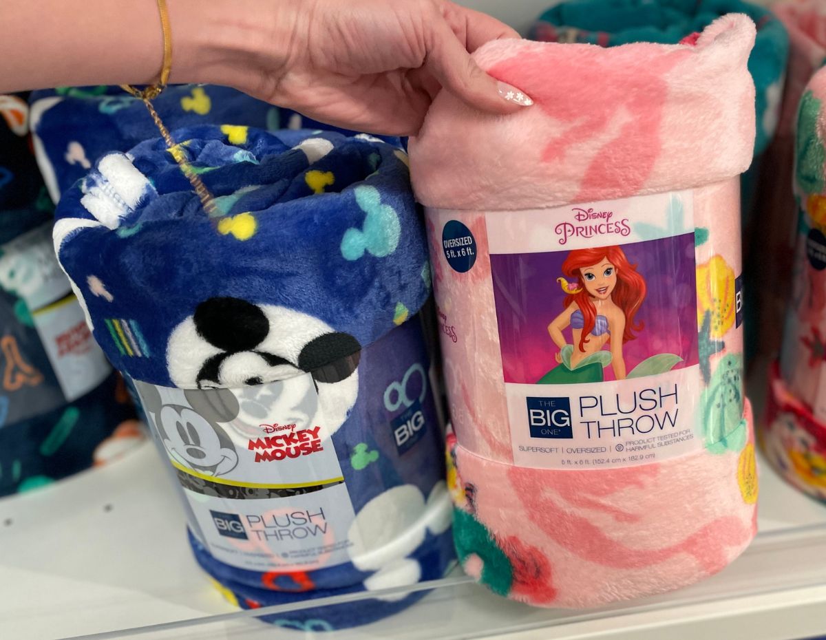 ariel and mickey the big one plush throws at kohls 