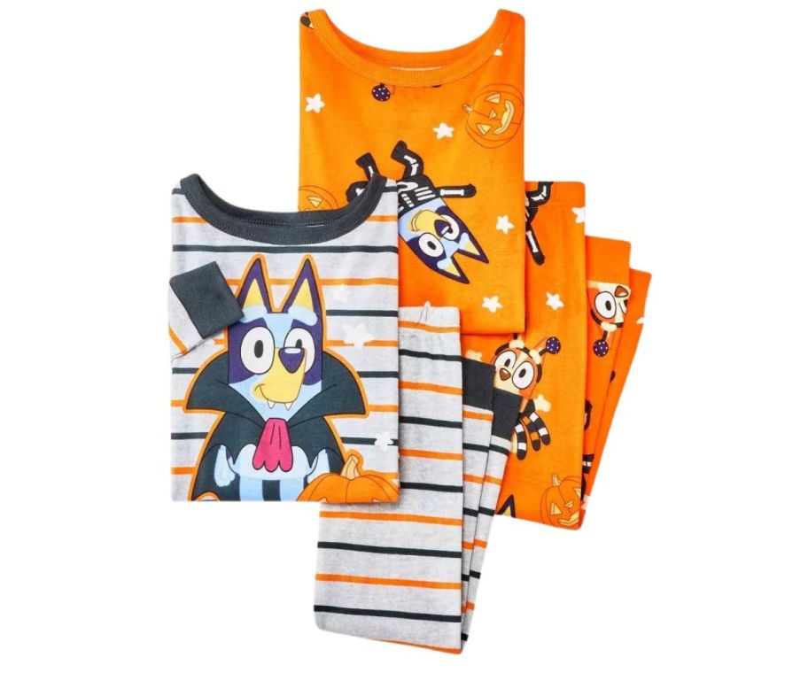 Bluey Toddler Boys 4-Piece Snug Fit Halloween Pajama Set stock photo