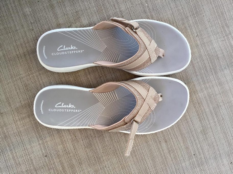 pair of gray sandals